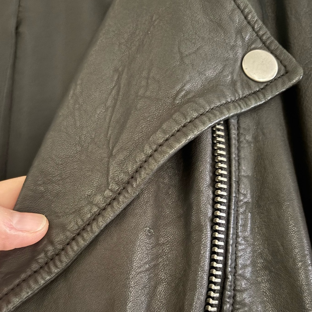Madewell Black Leather Moto Jacket with Asymmetrical Zipper - Picture 13 of 13